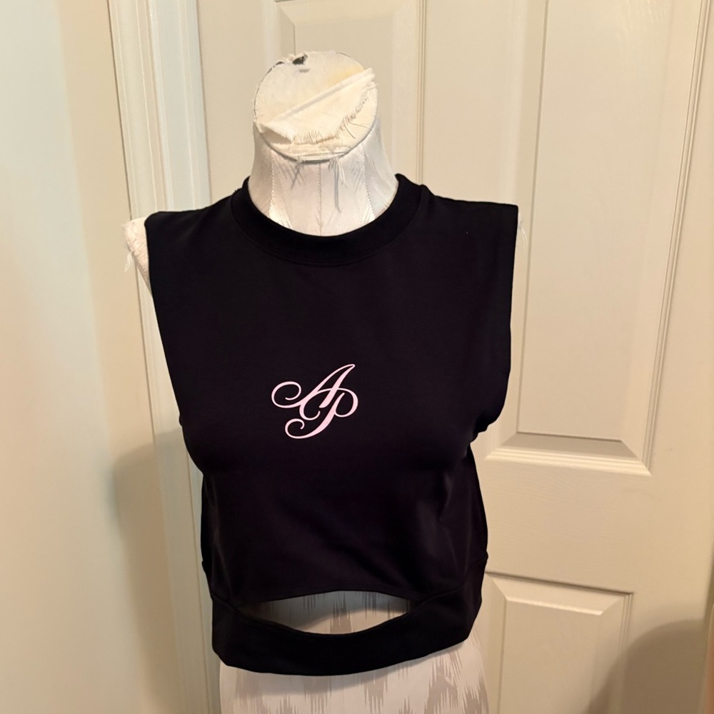 Agent Provocateur Black Crop Top with Pink Logo nwt Rayley XL $95